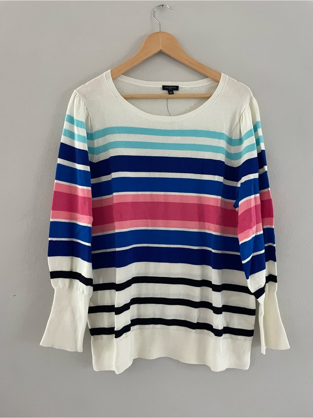 Talbots Striped Cotton Sweater in Multi-Color
